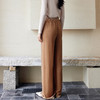 玳莎真丝丝绒宽松直筒裤女2024早秋新款吊坠装饰显瘦松紧腰休闲裤  EC36305 商品缩略图3