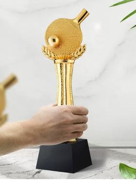 乒乓球奖杯定制创意金属水晶纪念品定做高档比赛冠军奖品制作刻字