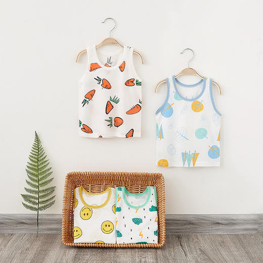 【夏日必备！】宝宝背心婴儿纯棉a类夏季男童女童薄款儿童衣服透气无袖吊带夏装 商品图0