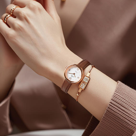 依波表EBOHR 大师系列小曲奇复古风浪漫不撞款进口石英机芯5182 商品图5