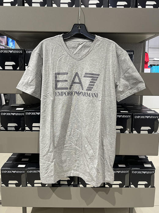 EMPORIO ARMANI/EA7 阿玛尼 男士日常休闲logo印花V领短袖T恤 商品图2