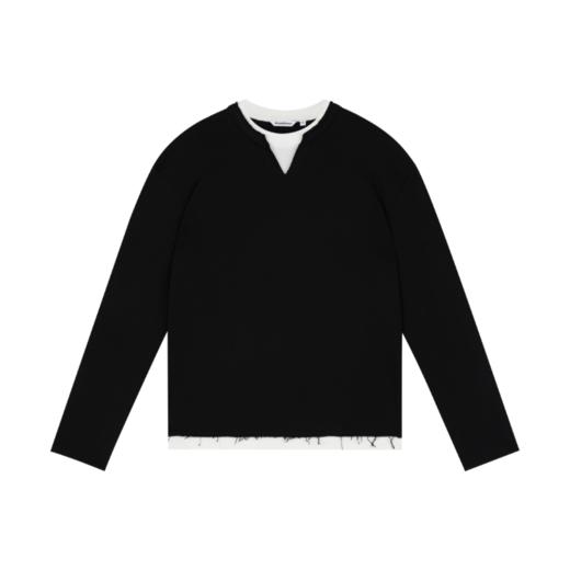 WassupHouse小v领假两件长袖T恤 商品图5