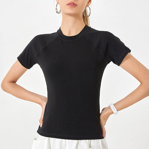 BWELL圆领长绒棉运动短袖T恤BWY7674T 商品图2