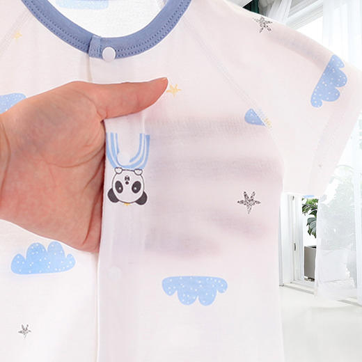 【可爱萌趣 软糯舒适】纯棉婴儿连体衣夏季空调服宝宝衣服新生儿哈衣短袖睡衣外出爬爬服 商品图3
