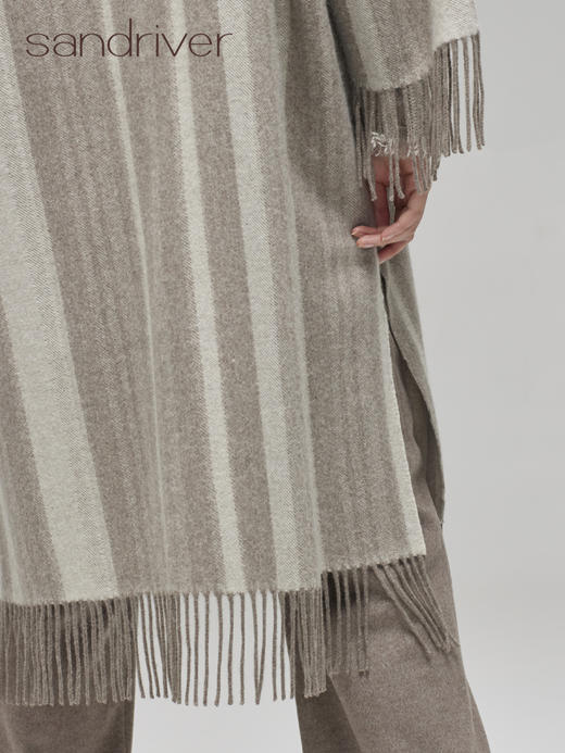 青海羊绒女士条纹大衣SJF96W399N 商品图3