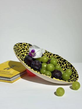 艺术家手绘豹纹餐盘 三色入 Yezi