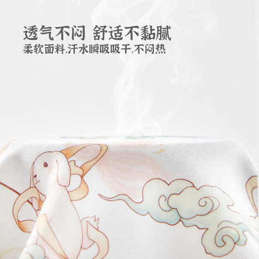 【国潮“玉兔奔月”对开连体衣】婴儿连体衣四季百天刚出生宝宝服周岁宴中国风外出爬服新生儿衣服 商品图1