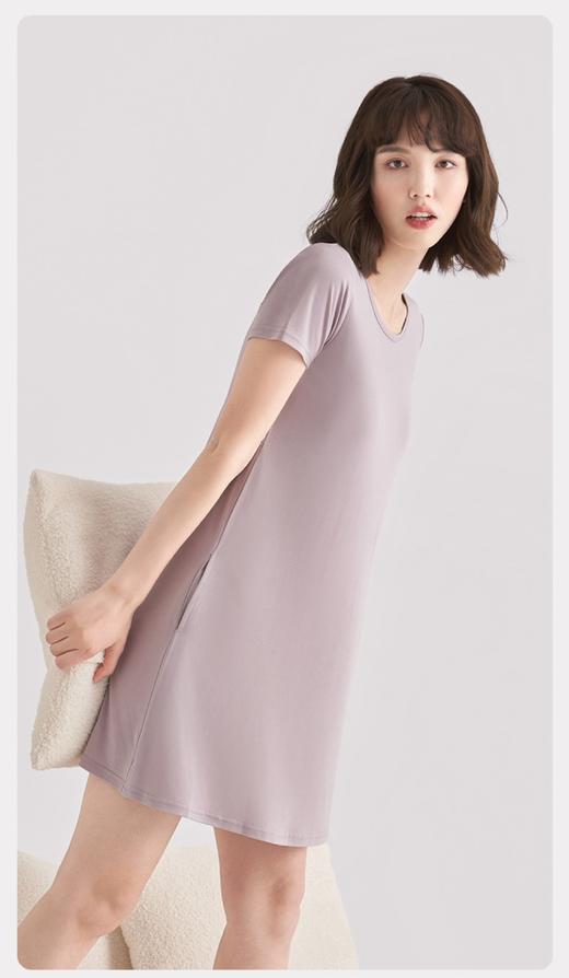 短袖带胸垫睡裙女夏季可外穿凉感椰油小飞袖高级感莫代尔睡衣女士HLY 商品图12