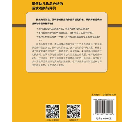 聚焦幼儿作品分析的游戏观察与评价 支持幼儿主动学习与探索丛书 北京师范大学出版社（YT） 商品图1