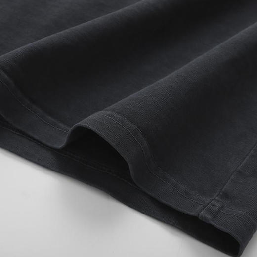 自由基地新款300克纯棉水洗做旧口袋款圆领短袖T恤衫（男女同款) NMT-2139 商品图3