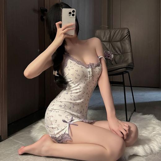 【超美纯欲！蕾丝小碎花性感睡衣】自带胸垫，免穿文胸！情趣内衣纯欲樱桃女床上小胸激情制服 商品图5