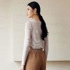 玳莎拼接设计感圆领针织衫女2024新款显瘦纯色内搭长袖上衣  EC32303 商品缩略图3