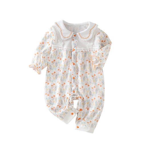 【小香花园系列连体哈衣】婴儿夏季衣服a类连体衣薄款夏装纯棉服装女宝宝长袖婴童装公主风 商品图4