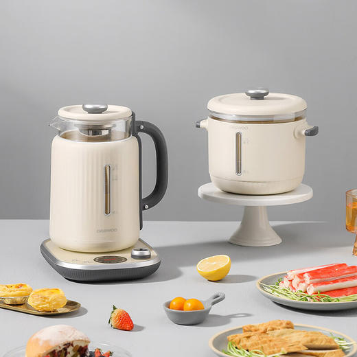 大宇（DAEWOO）煮茶壶1.8L容量家用多功能玻璃花茶烧水壶办公室养生壶 DYYS-12Y18养生壶+电煮锅 1.8L 商品图0