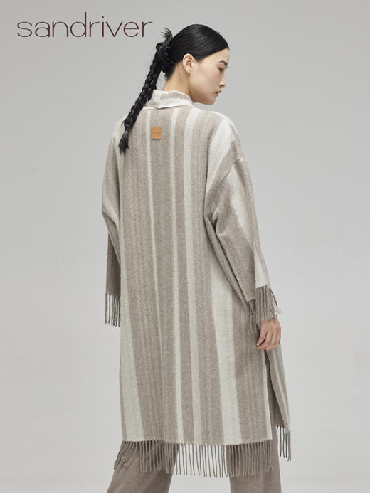 青海羊绒女士条纹大衣SJF96W399N 商品图4
