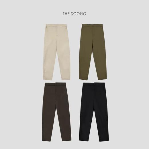 【不退不换】THESOONG|"城市漫步"中腰侧松紧筋骨感速干小烟管休闲裤HWKZ3904 商品图0