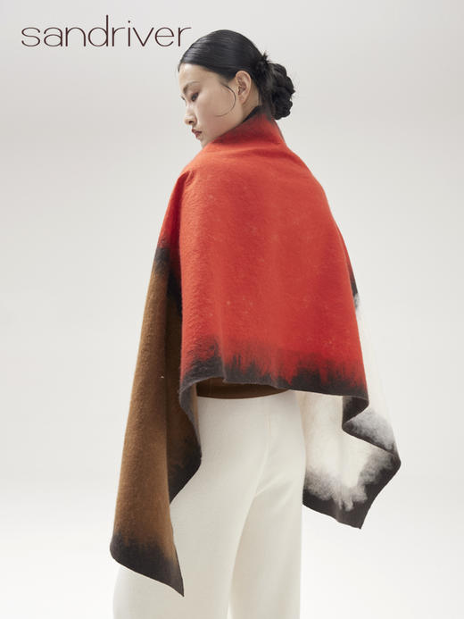 “致敬ROTHKO”真丝羊绒相拼手工毛毡围巾SJF96P718N 商品图3