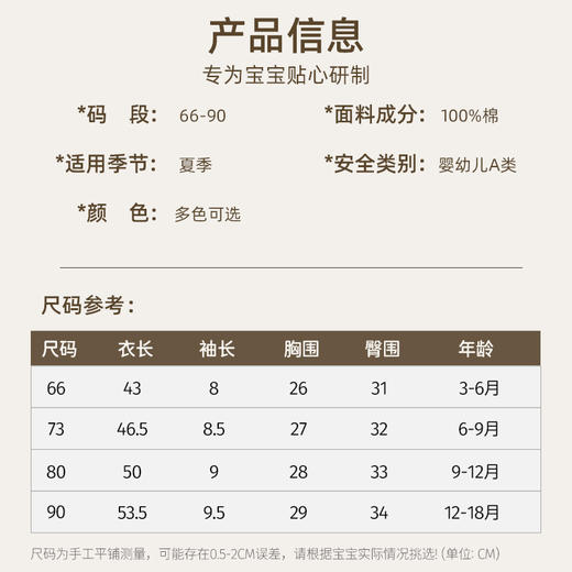 【限时特价！】婴儿短袖连体衣可爱女宝宝夏装哈衣安阳婴童装薄新生幼儿爬服外出 商品图3