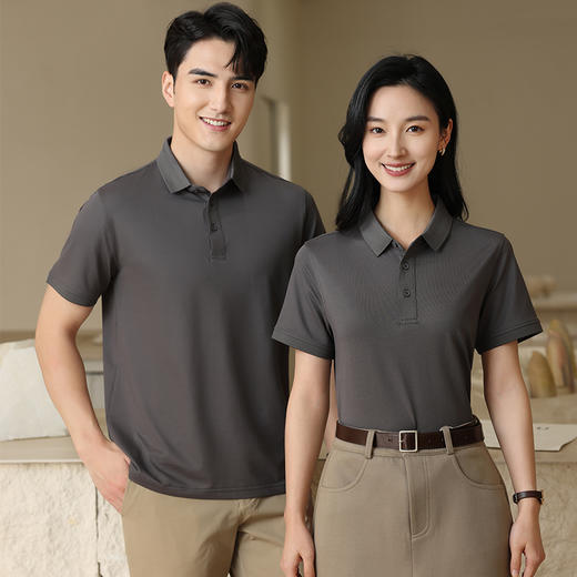 冰氧系列纯色翻领短袖T恤polo衫抗皱不易变形团队企业定制工作服 NMT-2161 商品图0
