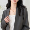 剩S/M/L/XL 米思阳2026春季新款盐系轻熟高级灰职业西装V领气质正装外套2979 商品缩略图4