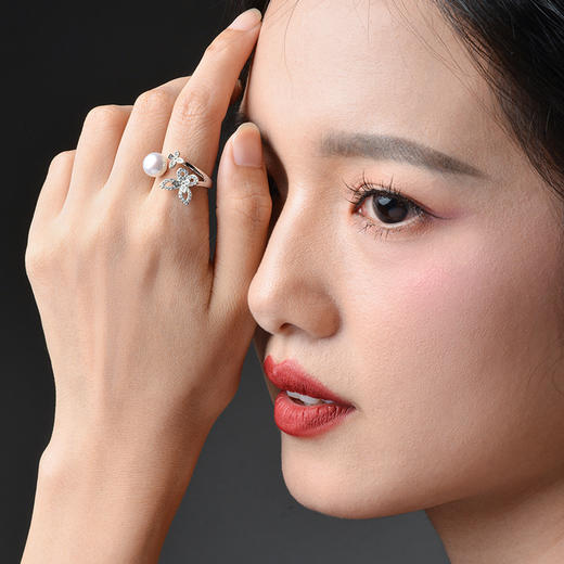 Manreya玛芮雅蝴蝶梦境珍珠戒指小众设计 商品图3