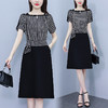 雀说条纹拼接连衣裙女新款时尚洋气韩版假两件简约显瘦中长裙AL8535 商品缩略图2