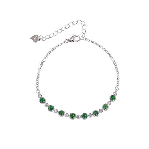 【光摇梦影】S925银翡翠八连珠手链【CW-SL11647】 商品图4