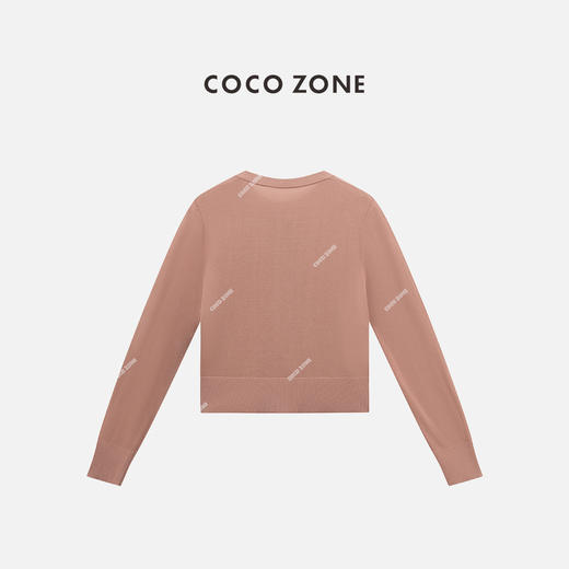 COCO ZONE "西柚开衫"纯色圆领单排扣针织衫上衣 CC1C1559 商品图1