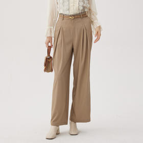 谜底阔腿裤女2024秋季新品通勤风优雅气质高腰宽松长裤243MK1100