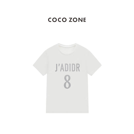 COCO ZONE 100棉字母T恤简约圆领百搭短袖上衣CC1B1348 商品图0