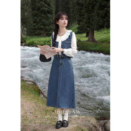 鹿向南「清晨沐光」荷叶领衬衫套装L39535MJ 商品图1