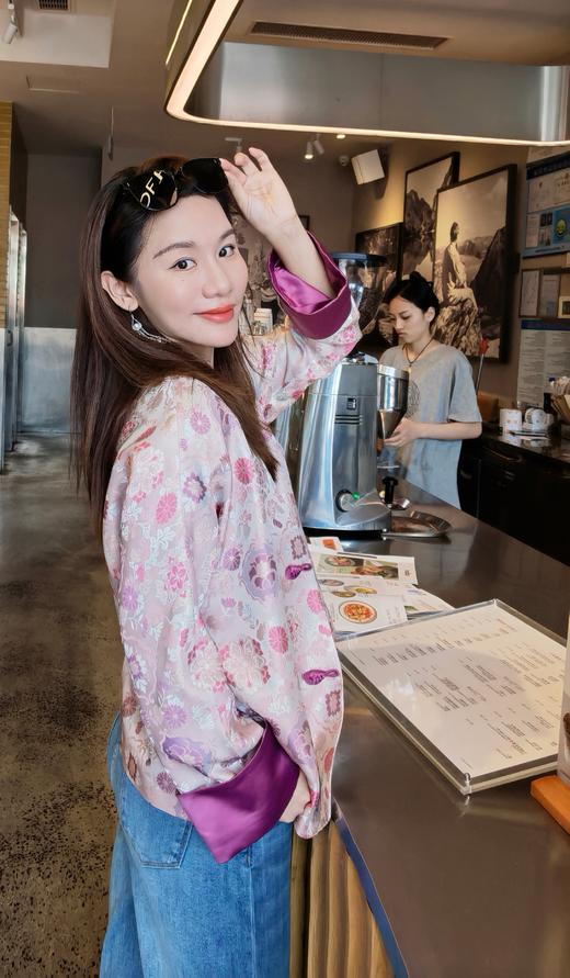 逸红颜明月优选 #国色天香,中国人自己的高定,41姆米真丝交织宋锦古风国潮上衣「真国色」 商品图3