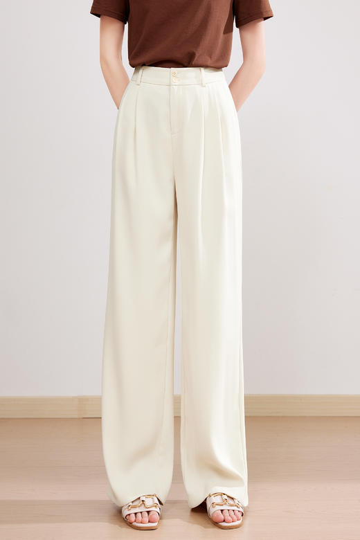 【百图lulu定制】【白兰地西裤】【现货】垂坠 光泽感 收腹 直筒裤西裤 商品图2