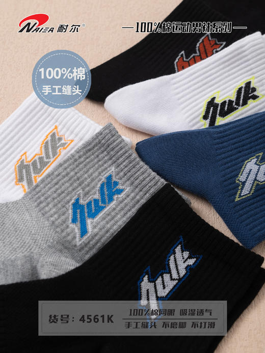 耐尔100%棉运动男袜 商品图1