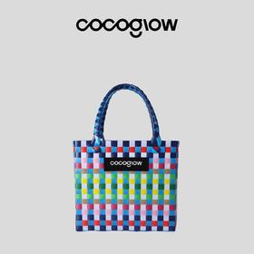 cocoglow·RAINBOW_跃动之虹女士手提包手工工艺编织菜篮子中号