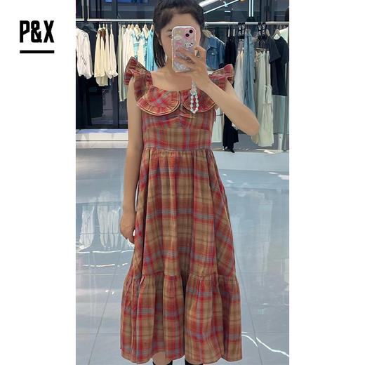 P&X设计师女装 夏季连衣长裙  824208254 红格 商品图0