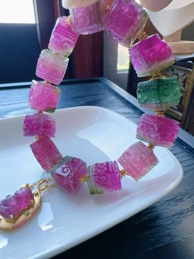 51.4g 雕刻碧玺手链