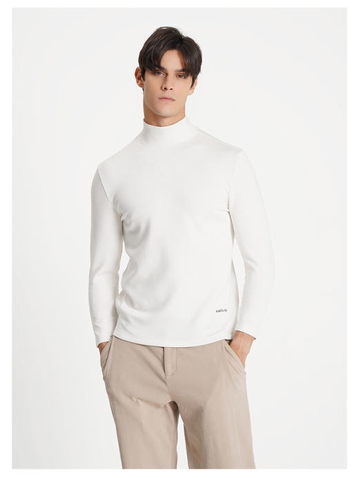 callisto白色粘纤混纺长袖T恤 商品图2