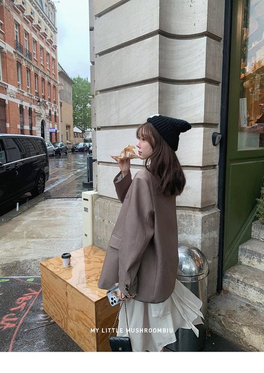 金蘑菇菇 巴黎的一个雨天 新季黑标西装/ 时髦矜贵少女感西装套 商品图4