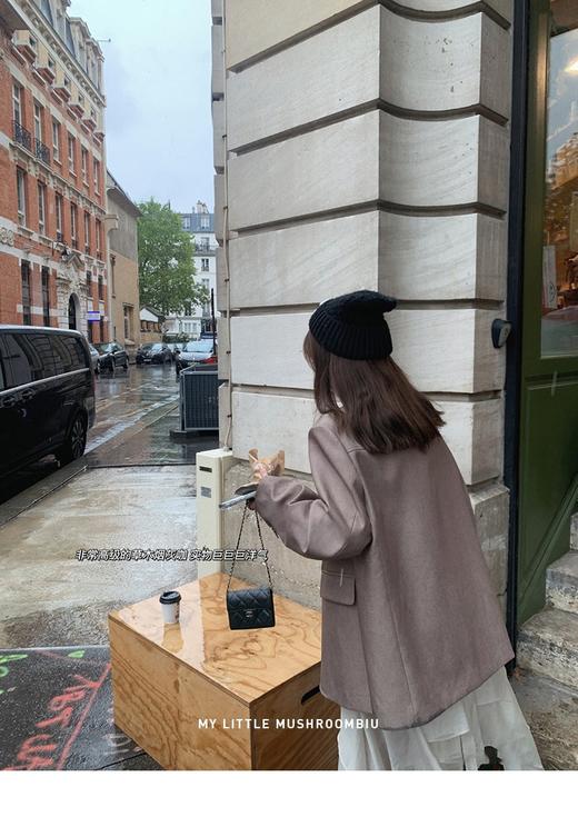 金蘑菇菇 巴黎的一个雨天 新季黑标西装/ 时髦矜贵少女感西装套 商品图5