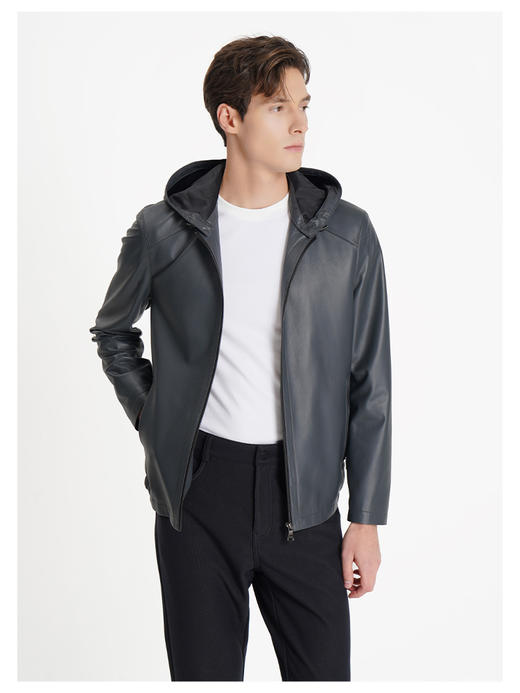 callisto灰色绵羊皮革皮衣 商品图3