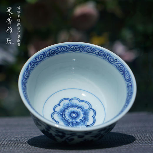 寒香雅玩青花缠枝莲两才盖碗（缺货） 商品图4