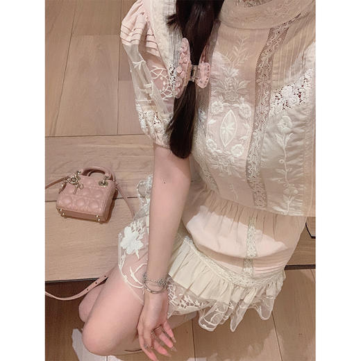 白茉莉/桃肉桂 半裙XS-S码 金蘑菇菇 June party浮绘子 生日裙系列/仙气刺绣上衣半裙套装 商品图1