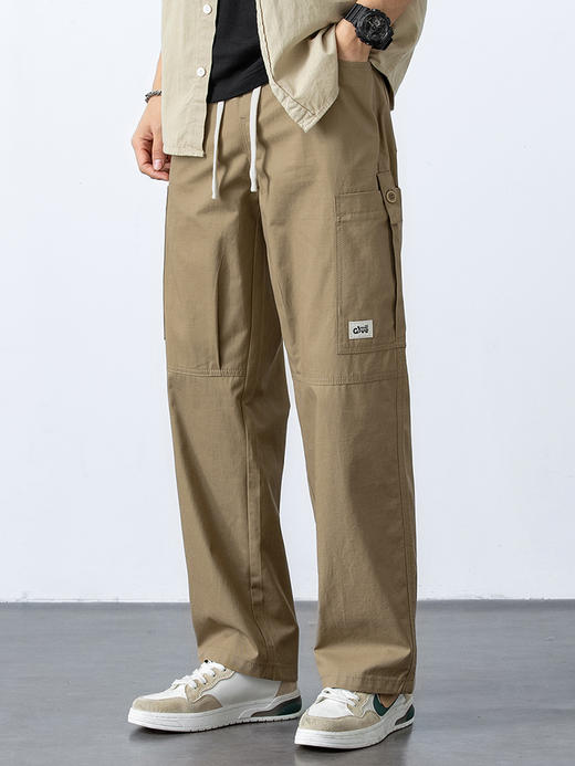 赤兔嗨购纯棉休闲裤男宽松直筒男裤2024年新款直筒宽松工装裤 商品图8