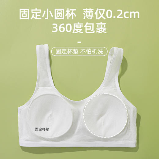 【第3件0元】熳洁儿 凉感格子固定圆杯 二三阶青春发育期少女文胸U型领口商场同款24201608 商品图1