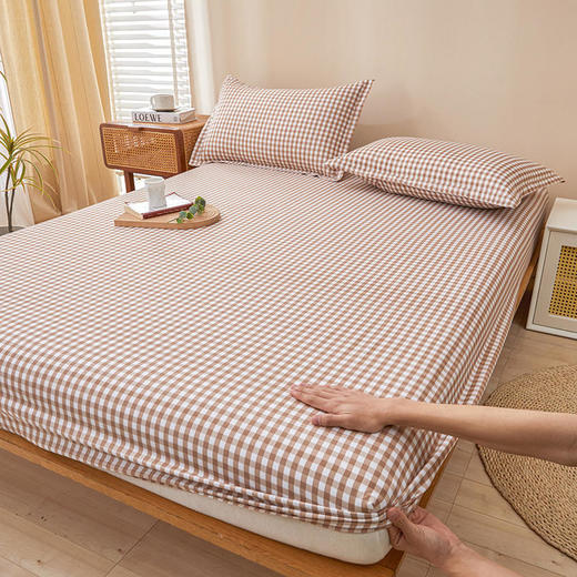 【三件套！床笠+双枕套】无印风水洗云朵棉床笠三件套 商品图6