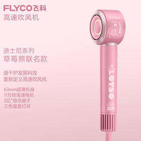 飞科（FLYCO）吹风机家用高速电吹风筒大功率负离子护发大风力速干便携节日礼物 FH6372【草莓熊】