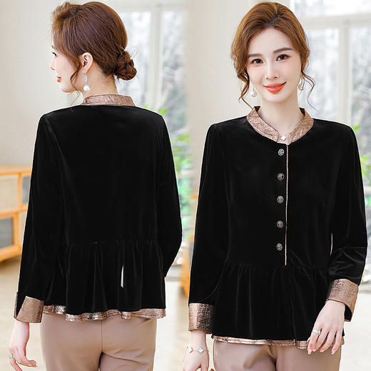 MC 707妈妈秋装金丝绒上衣时尚洋气小衫 商品图2