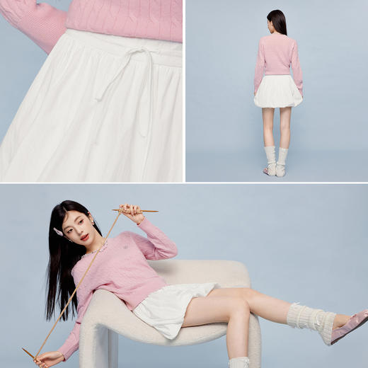 【严选】【芭蕾花苞裙】诗凡黎量感蓬蓬半身裙2024秋新款设计感蛋糕短裙女SF8140841 商品图3