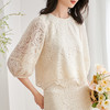 米思阳2026春季新款蕾丝镂花时尚套装简约衬衫小衫半身裙两件套女3166 商品缩略图4